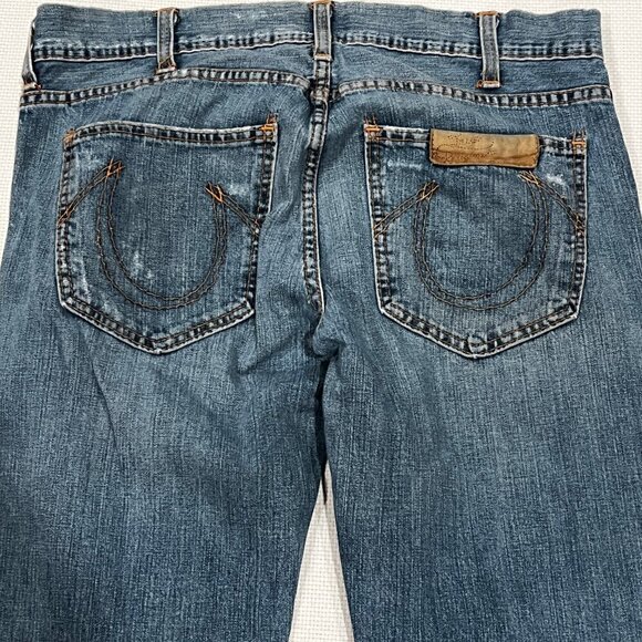 Vintage Y2K True Religion Jeans sz 36 Button Fly Distressed Grunge (READ) - Picture 11 of 12